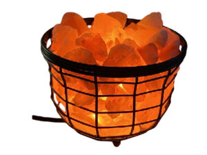 Bowl-Shape-Metal-Basket-Lamp-with-Salt-Chunks by alfah salts