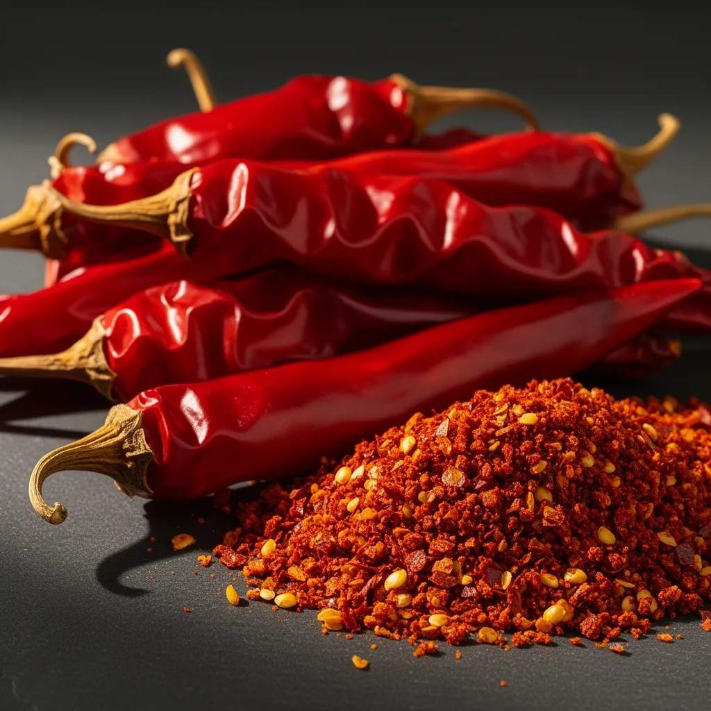 Whole Red Dried and Mashed Chilli